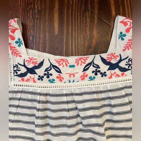 THML Striped Embroidery Top with Pink Tassel Trim on Sleeve - Picture 2 of 5